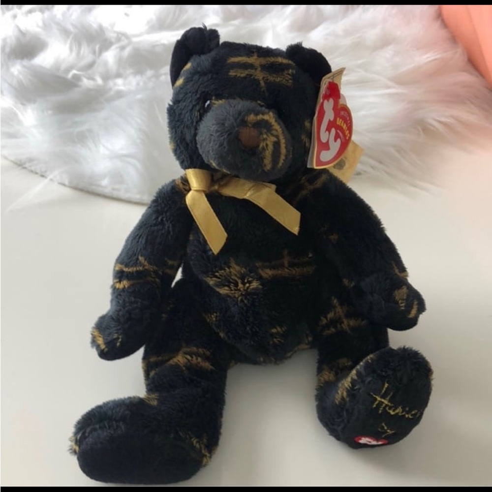 TY STARLIGHT BLACK BEAR BEANIE BABY FROM HARRODS LONDON 2004 EUC TAGS IN TACT